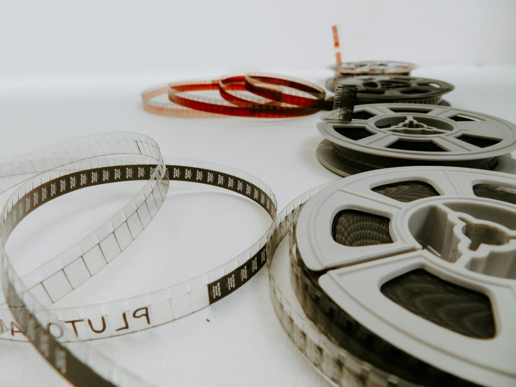 Old 8mm film reels, illustrating archived video files