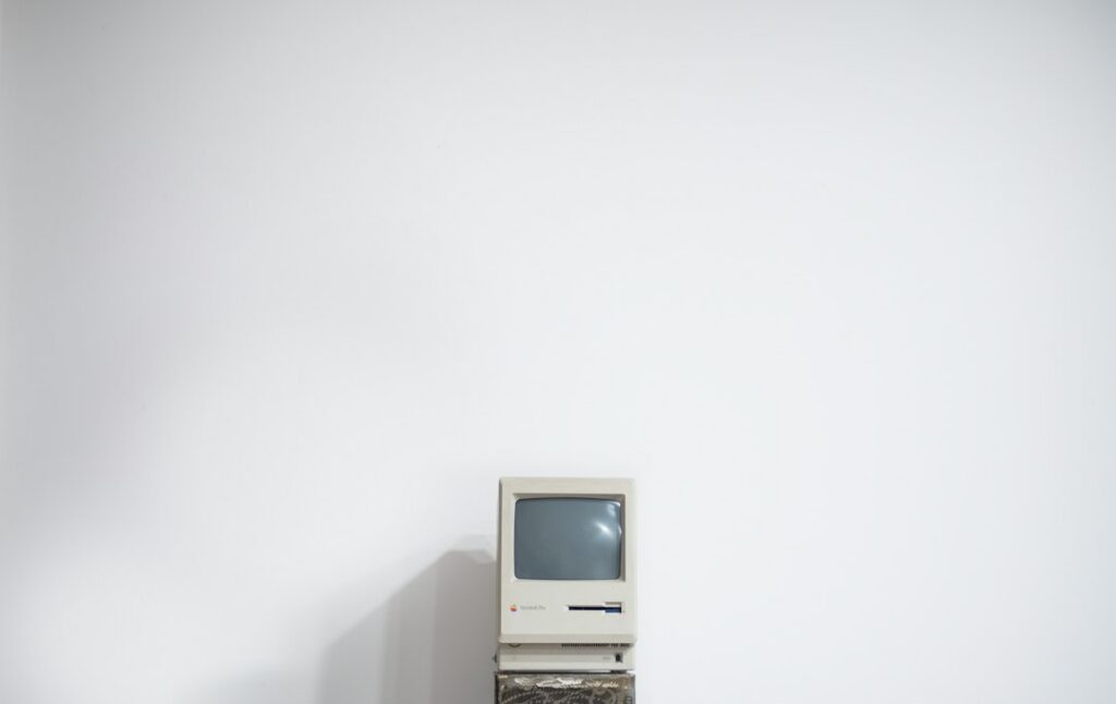 An old CRT computer monitor, evoking how to see old versions of a website